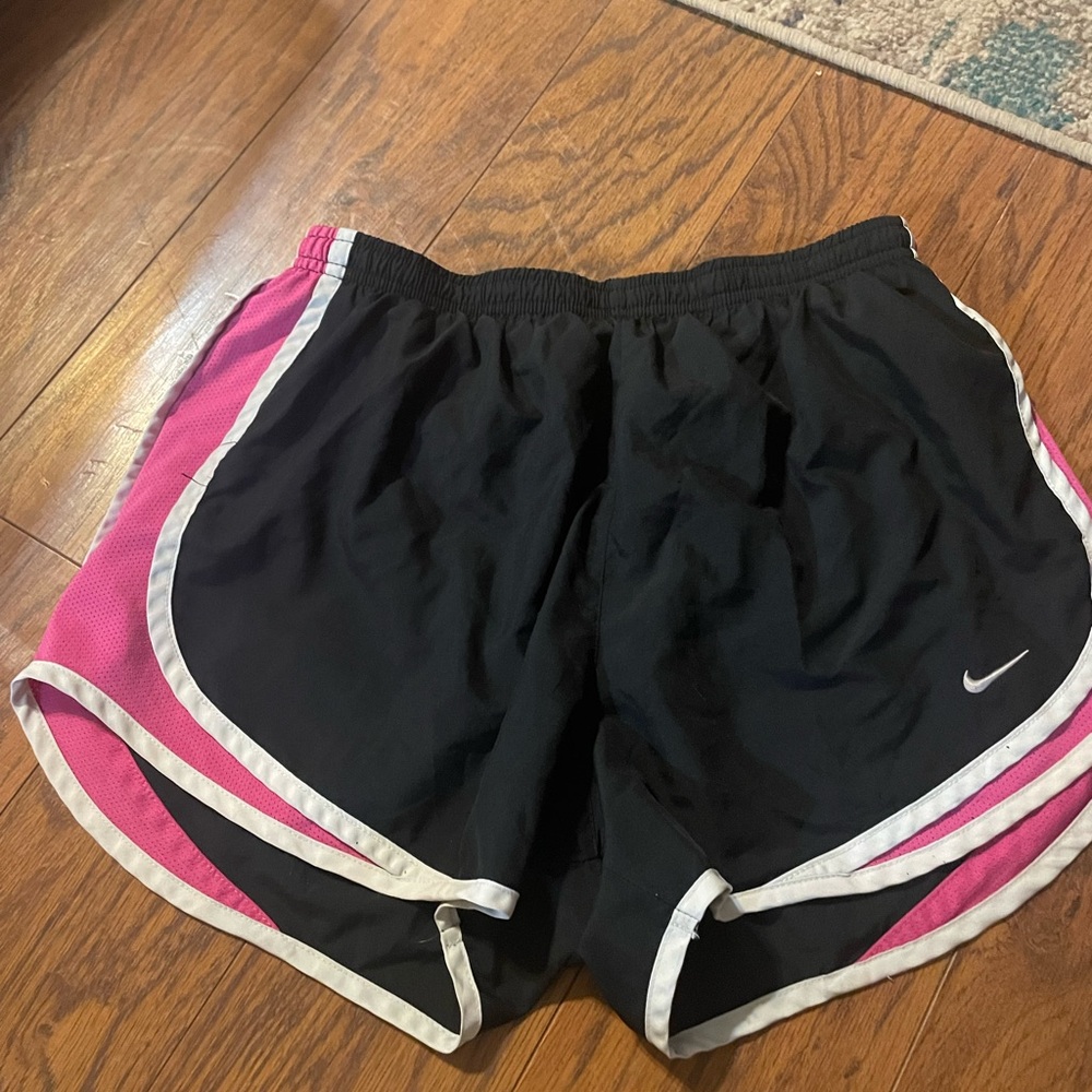 Nike girls Black and Pink Athletic Shorts